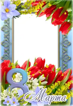 FOTO efekt z kategórie Pozdravy k MDŽ № 166261. Nápis na ráme: 8. marec FOTO efekt z kategórie Pozdravy k MDŽ № 166261. Nápis na ráme: 8. marec