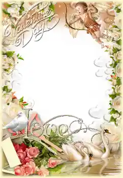 FOTO efekt z kategórie Pozdravy na Valentína № 130714. Nápis na ráme: Šťastného Valentína! FOTO efekt z kategórie Pozdravy na Valentína № 130714. Nápis na ráme: Šťastného Valentína!
