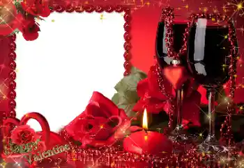 FOTO efekt z kategórie Pozdravy na Valentína № 130721. Nápis na ráme: Šťastného Valentína! FOTO efekt z kategórie Pozdravy na Valentína № 130721. Nápis na ráme: Šťastného Valentína!